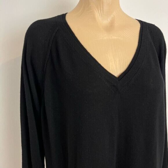 La Fee Marboutee Size 3 Medium Women’s Long Sleeve Black Sweater Sheer Back V - Picture 2 of 16